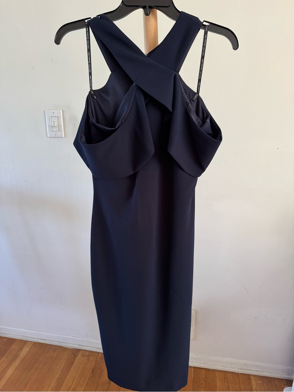 Rachel Roy Navy Cold-Shoulder Midi Dress